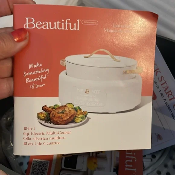 NWOB Beautiful 10 in 1, - 6 Qt Electric Multi-Cooker, Rose by Drew Barrymore